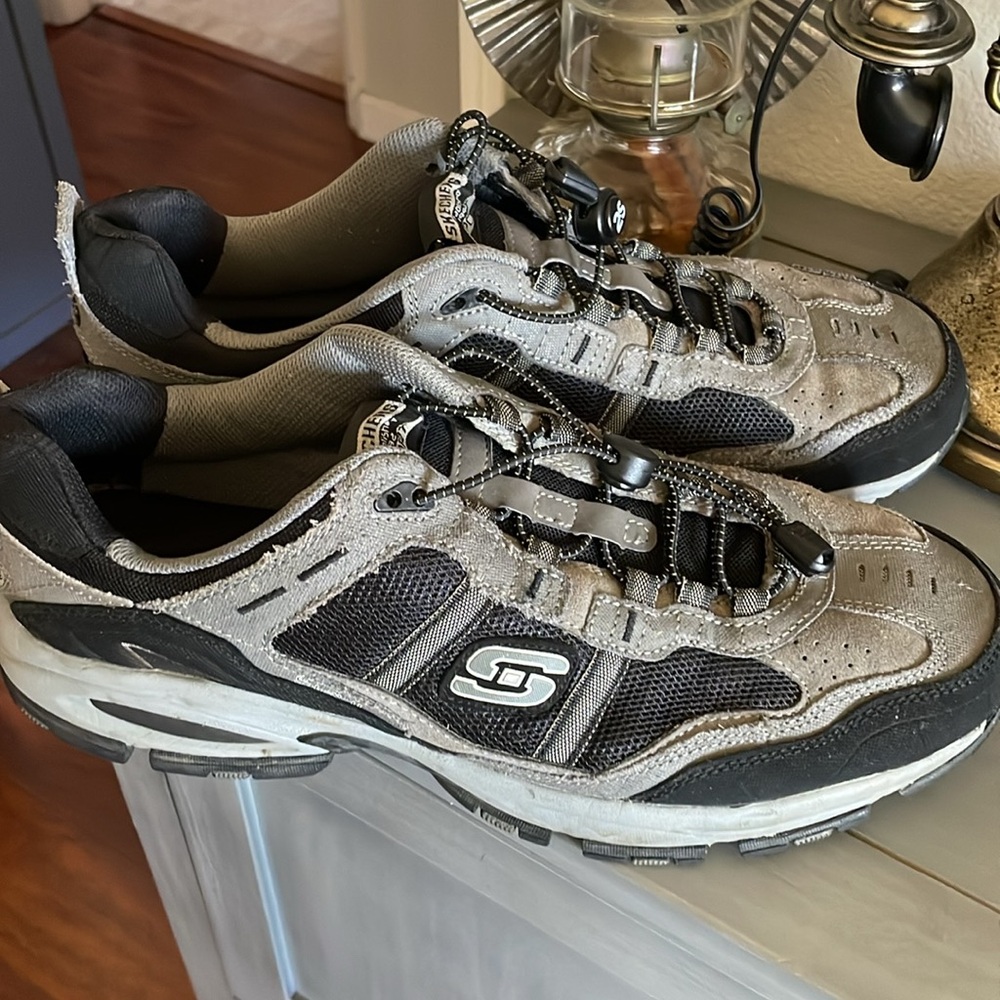 Skechers Sport Men Memory Foam Sneaker. Grey/Black - Picture 3 of 9